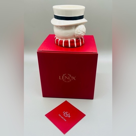 Lenox Snowman Figural Christmas Holiday Candle Holder with Tea Light Candle NIB - Picture 3 of 10